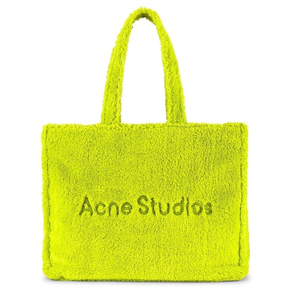 NWT ACNE STUDIOS Large Tote Bag Terry Lime Green - Picture 1 of 10